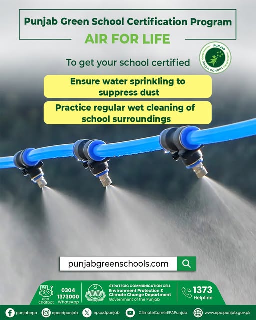 Air for Life Schools improve air quality by suppressing dust through water sprinkling (Instagram 24-01-2026)