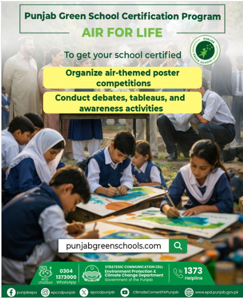Air for Life Schools organize air-themed poster competitions and conduct debates, tableaus, and awareness activities (Facebook 21-01-2026)