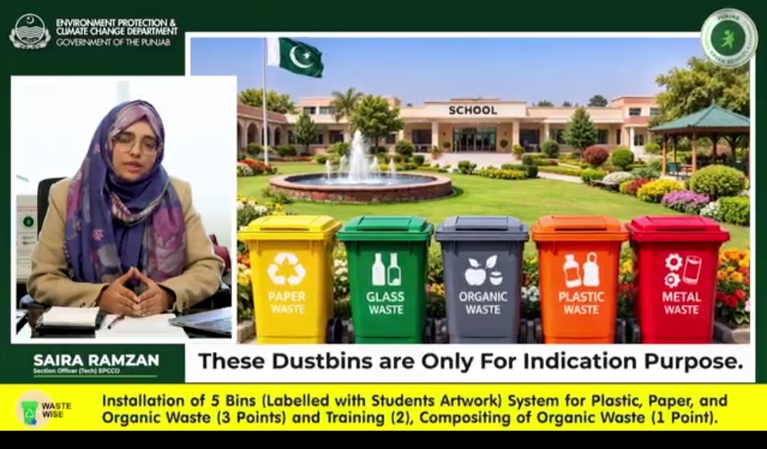 Installation of 5 bin system for paper, glass, organic, metal and plastic waste