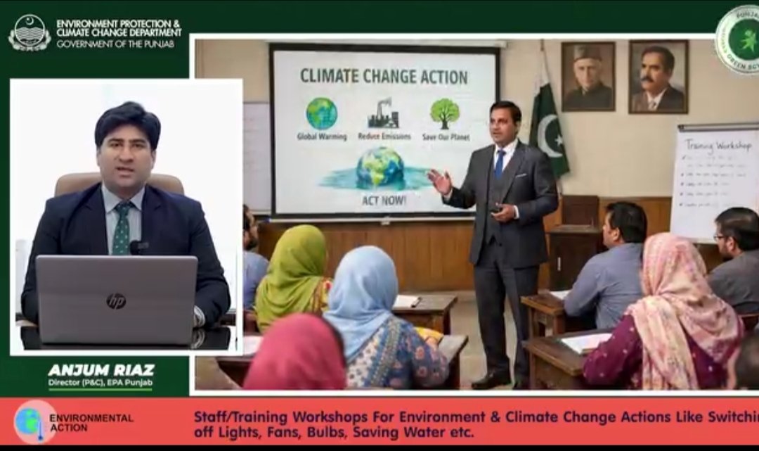 Staff/Training workshops for environment & climate Change actions like switching off lights, fans, bulbs, saving water etc.